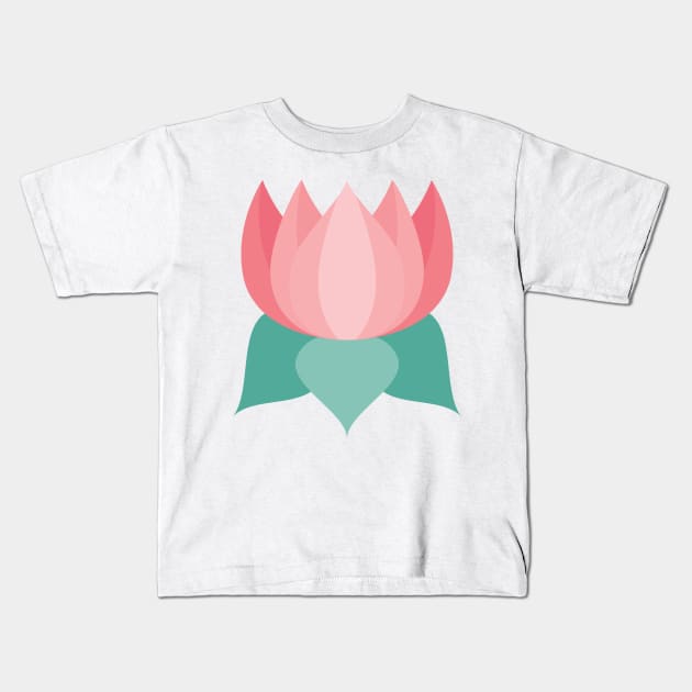 Cute Colorful Lotus Kids T-Shirt by SWON Design